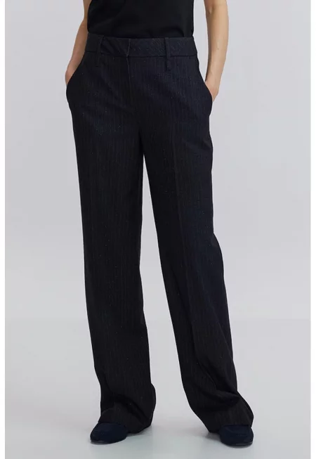 Прав официален панталон с бляскав ефект - Антрацитно сиво