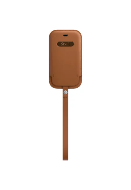 Предпазен калъф  за iPhone 12 mini Leather Sleeve - MagSafe - Saddle Brown