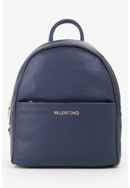 Раница от еко кожа с релеф - Тъмносин