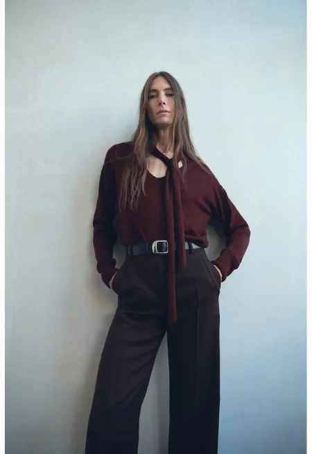 Шпиц пуловер с шал