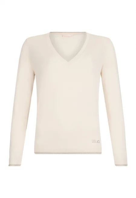 Шпиц пуловер - Светло бежово