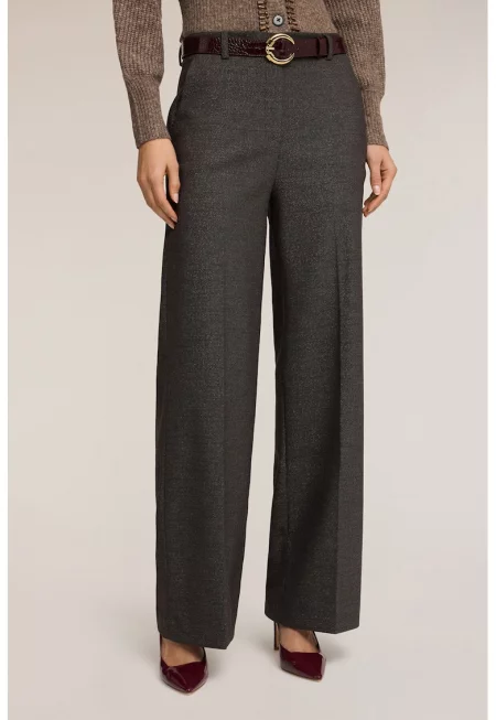 Скосен панталон над глезена с вертикален ръб - Tъмносив