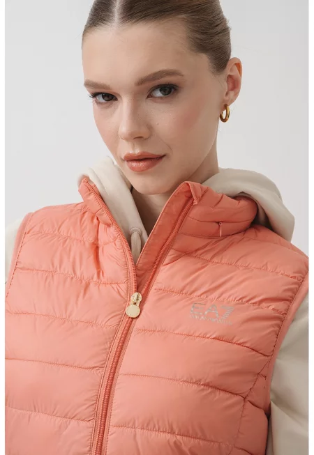 Слим елек със странични джобове - Праскова