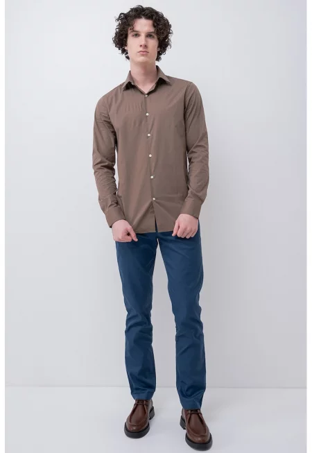 Слим риза - Сиво-кафяв