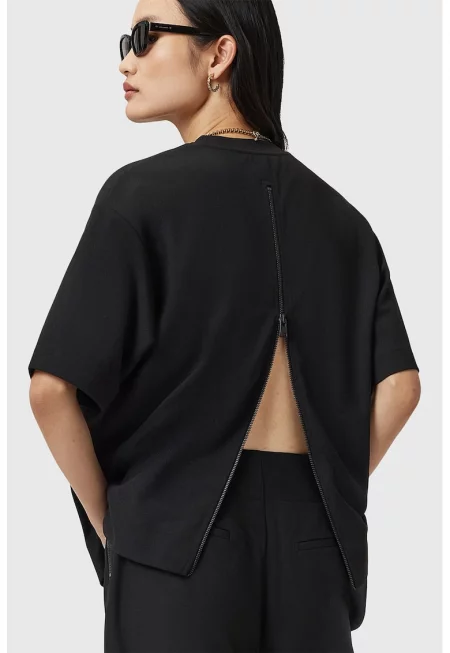 Свободна тениска Dani с цип на гърба