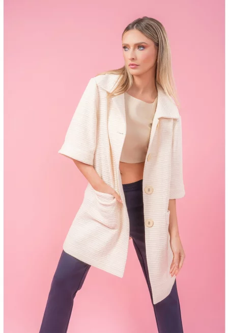 Свободна жилетка Faithful Threads - Крем