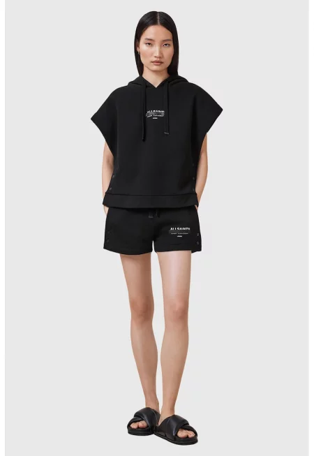 Свободно худи с шарка - Черен