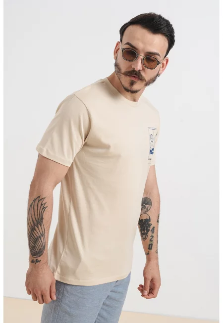 Тениска от органичен памук с овално деколте