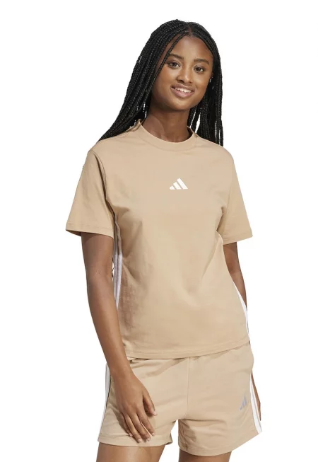 Тениска от памук с овално деколте