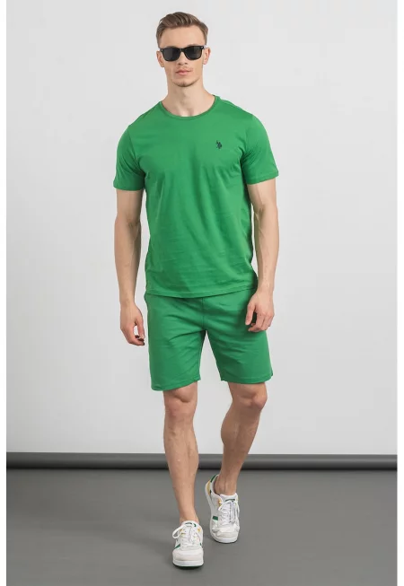 U.S. Polo Assn - Памучна тениска с овално деколте