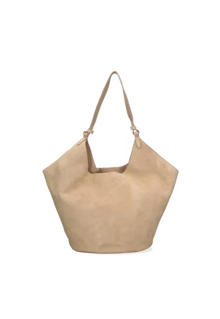 Велурена хобо чанта Lisabona - Бежов