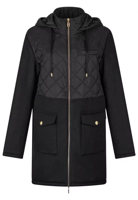 Зимна парка с вълна - Черен