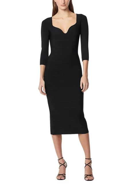Bandage Midi Dress - Черен