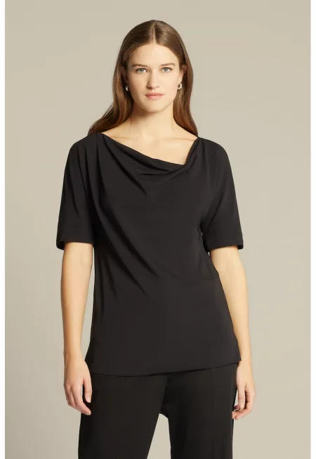 Блуза с къси ръкави - Черен