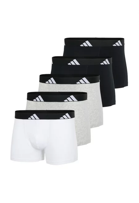 Боксерки Active Flex с лого на талията - 5 чифта - Бял/Черен/Сив