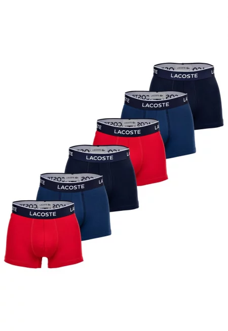 Боксерки с лого на талията - 6 чифта - Червен/Син