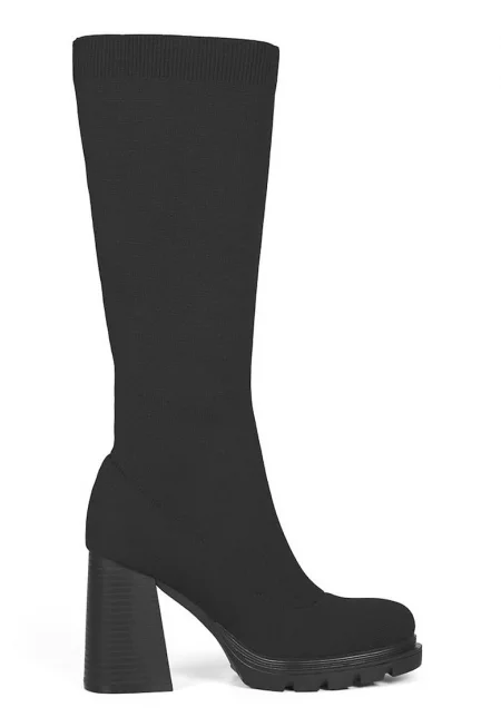 Ботуши тип чорап Laurens с масивен ток - Избеляло черно