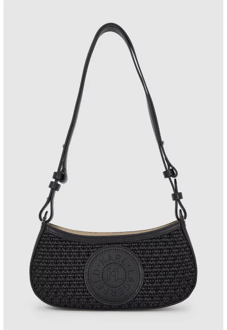 Чанта за рамо с кроше и презрамка с лога