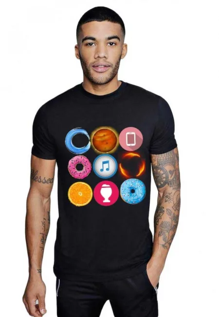 Черна мъжка тениска - Circle