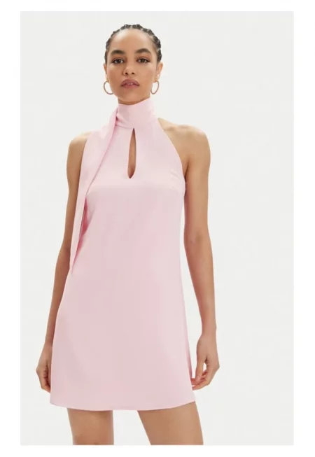 Дамска рокля -  72762 - Розова - Полиестер