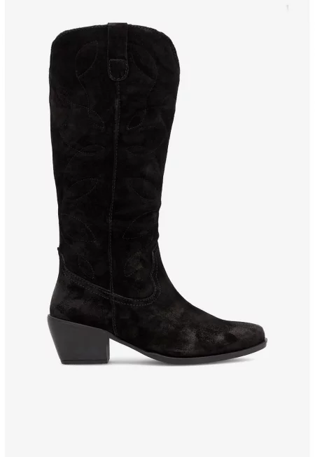 Дамски боти  5905588154686 - Естествена кожа - Черни - Черен