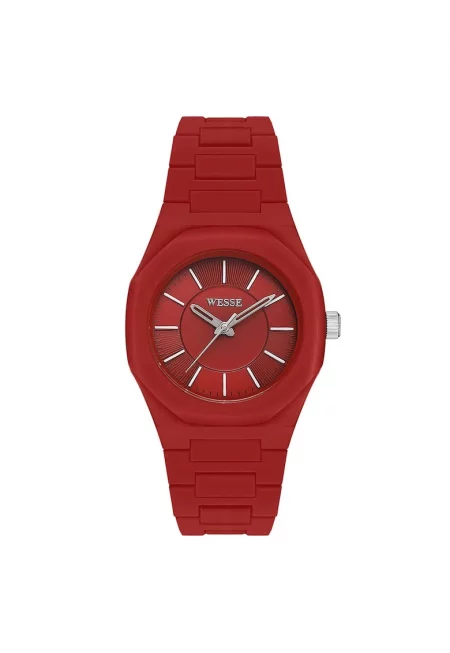 Дамски часовник  модел WWL111707 - 36 мм - пластмасова каишка - пластмасов корпус - червен - 5ATM