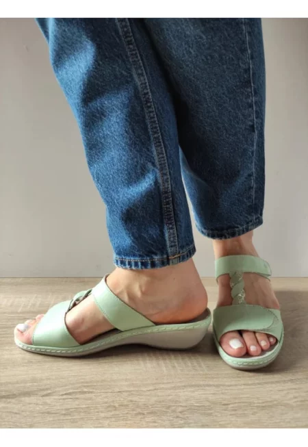 Дамски ежедневни сабо  0969T Paris B1-N Зелени - Зелени -