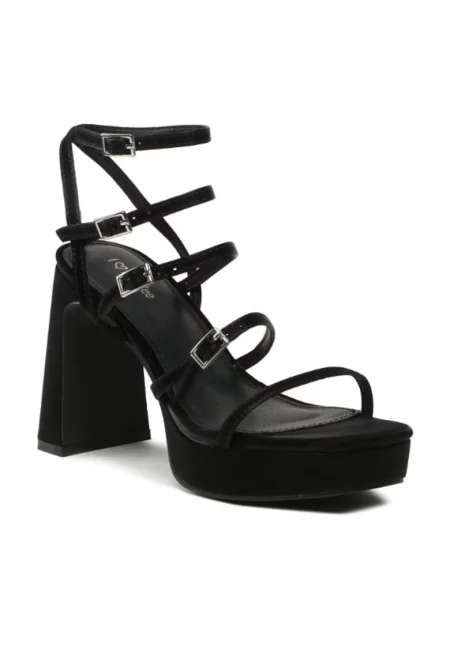 Дамски сандали -  302901883 - Черни - Текстил