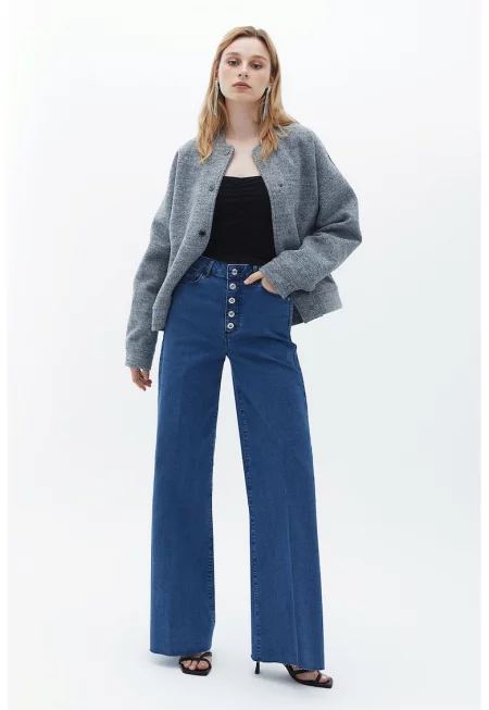 Дънки с широк крачол - Тъмносин