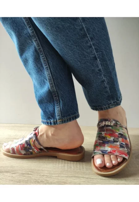 Ежедневни дамски сабо  10993 Многоцветни - Сиви - Сив