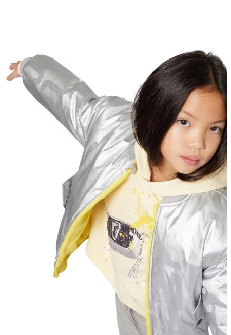 Худи с фигурален принт - Черен/Бледожълт