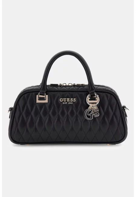 Капитонирана чанта през рамо с метално лого