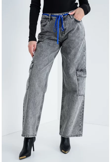 Карго дънки Gamala - Сив меланж