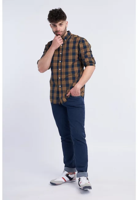 Карирана риза с джоб на гърдите