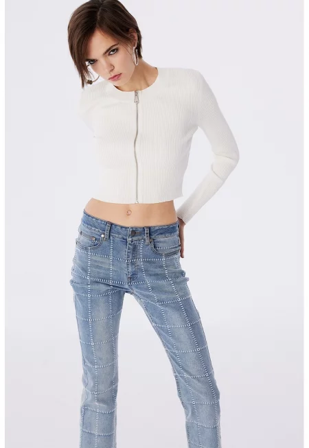 Къса жилетка с цип