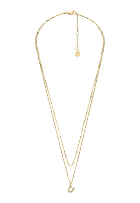 Колие от неръждаема стомана с висулка - Златист