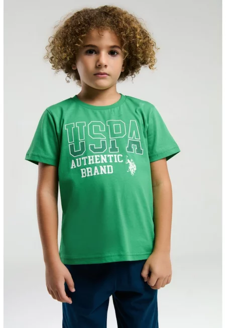 Комплект от 2 части с лого - Бял/Зелен/Тъмносин