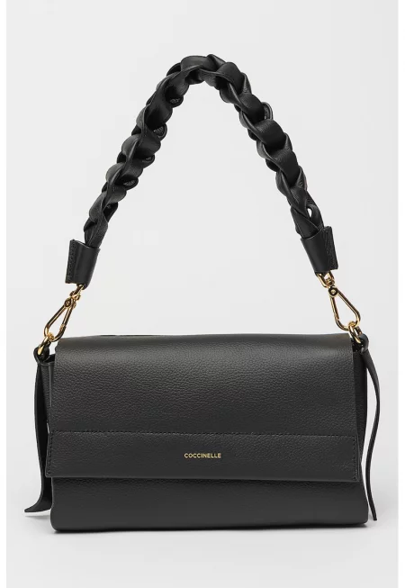 Кожена чанта за рамо Boheme - Черен