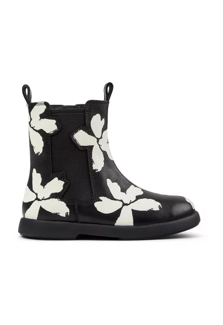 Кожени боти с флорален принт