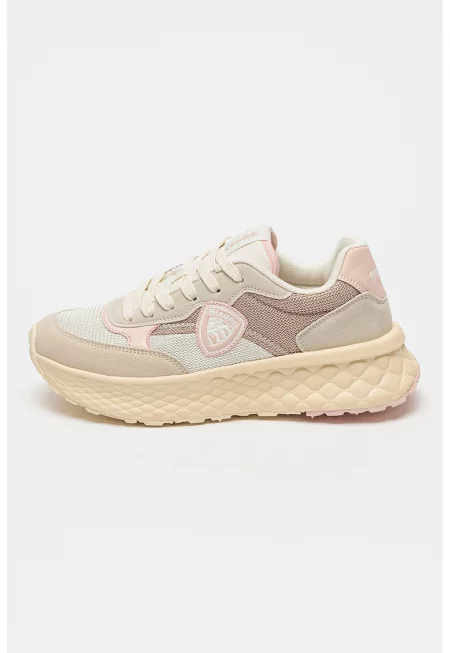 Маратонки Lynn с цветен блок - Бледо розово/Крем