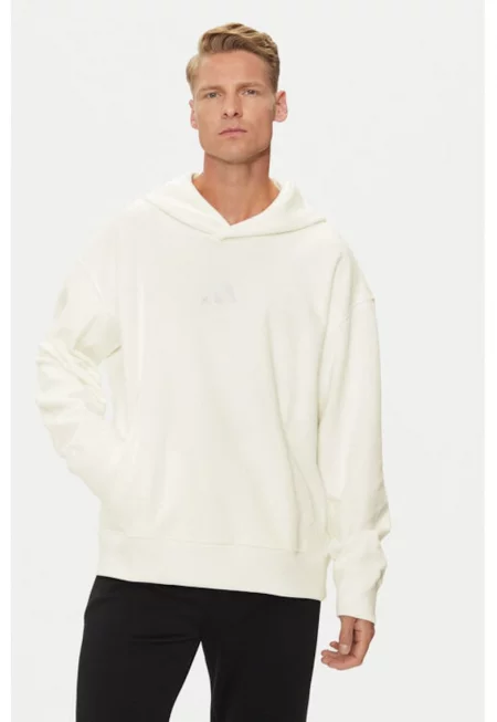 Мъжки бял памучен суитшърт