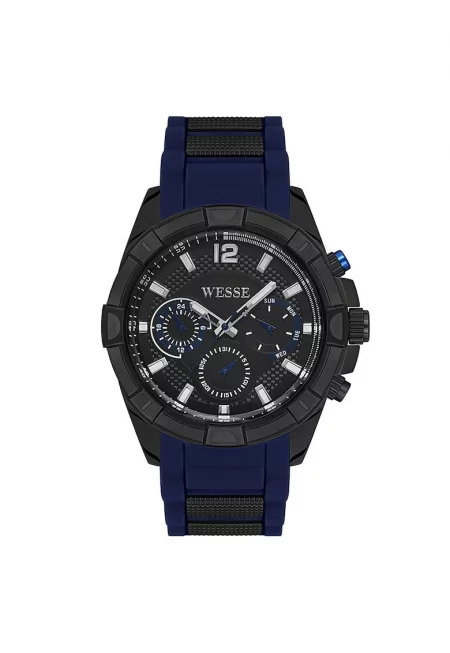 Мъжки часовник  WWG401803 - черна силиконова каишка - черен циферблат - 46x46мм