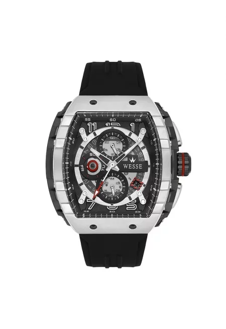 Мъжки часовник  WWG403101 - 43мм - черна силиконова каишка - сребрист метален корпус
