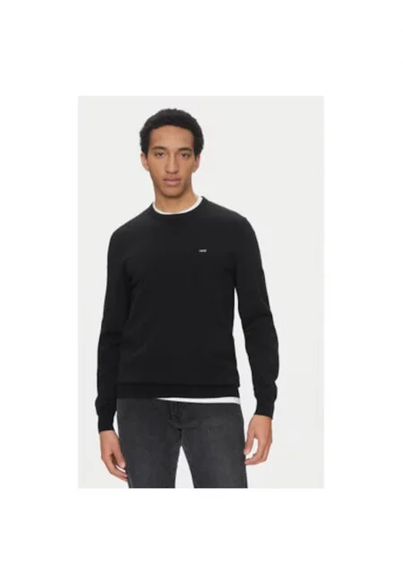 Мъжки пуловер -  304698361 - Памук - Черен - Черен