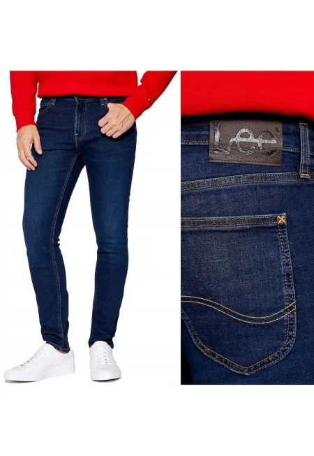 Мъжки тесни дънки  тъмна марга - еластични - W32 L34