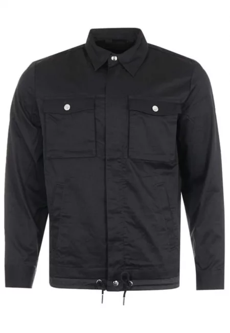 Мъжко яке  памук - с цип - четири джоба - черно -