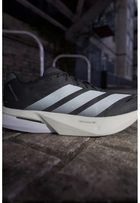 Обувки за бягане Adizero Boston със синтетика - Черен/Сребрист