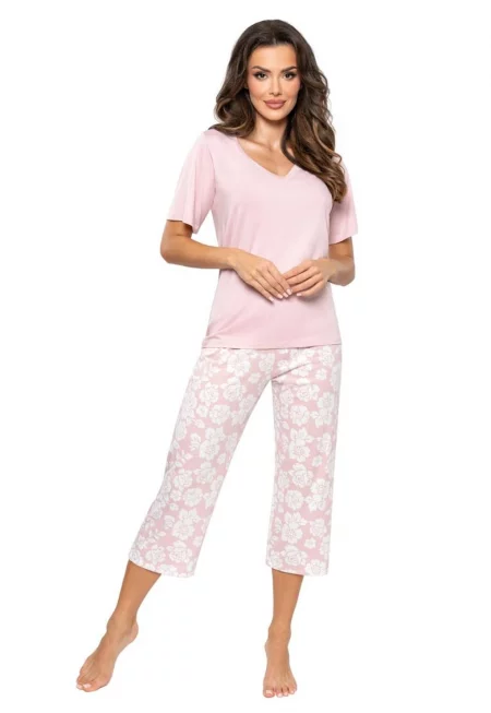 Пижами с V-образно деколте и флорален принт