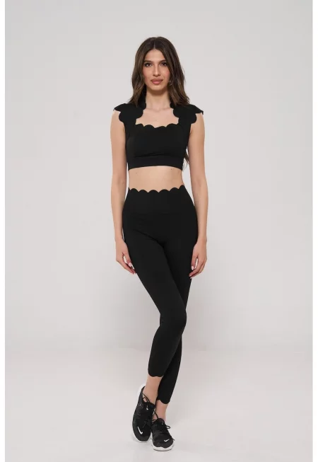 Подплатено бюстие и клин - 2 части - Черен