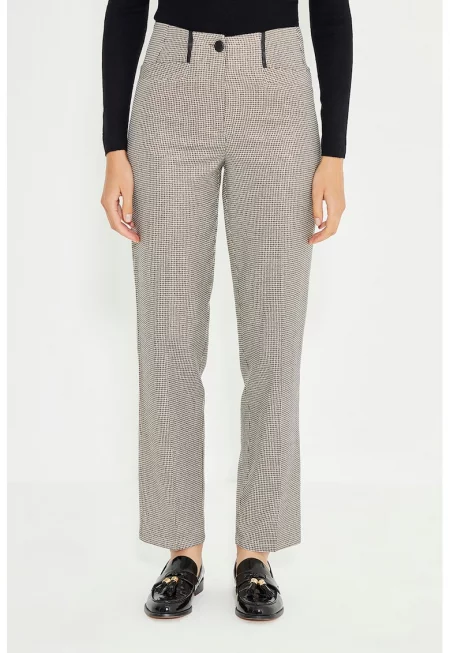 Прав панталон с висока талия - Светло сив